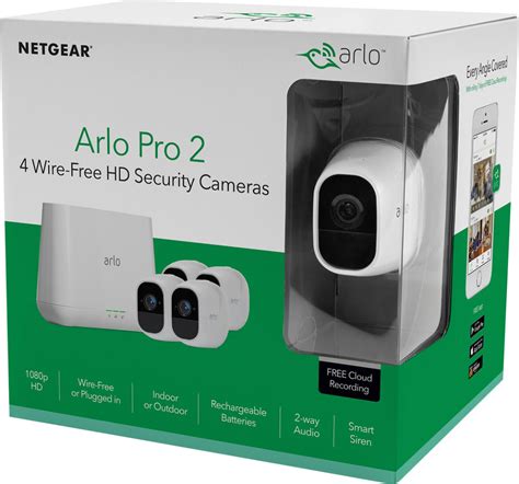 Arlo - Pro 2 4-Camera Indoor/Outdoor Wireless 1080p Security Camera ...