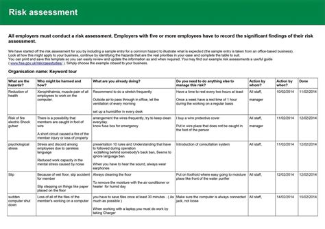 Hse Stress Risk Assessment Templates Pdf Safetyculture | The Best Porn ...