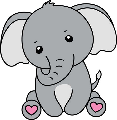 Baby Elephant Cartoon Drawing, Baby Elephant Cute Illustration 22335068 ...