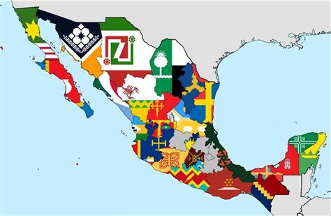 Flag map of Mexican states (Mexico) | Maçonaria, Grande oriente do ...