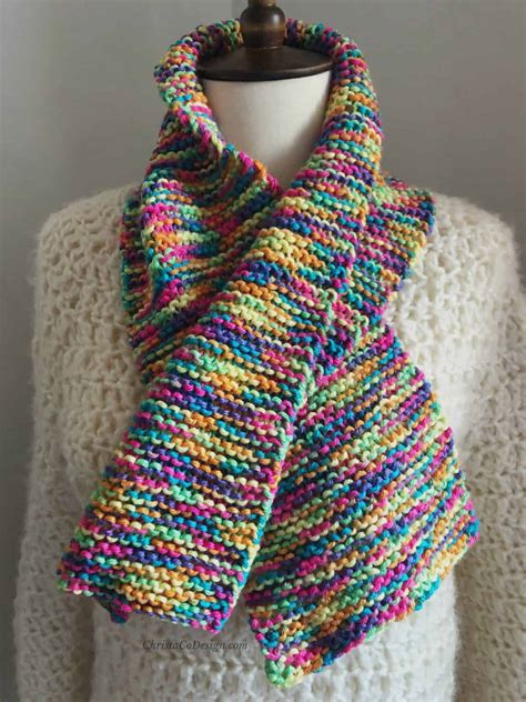 Easy Scarf Knitting Pattern Free Beginner Scarf - ChristaCoDesign