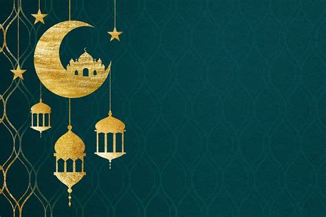 Gold Ramadan lanterns border background | Premium Photo - rawpixel