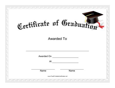 Graduation Certificate Template Blank Certificate Template | Images and ...