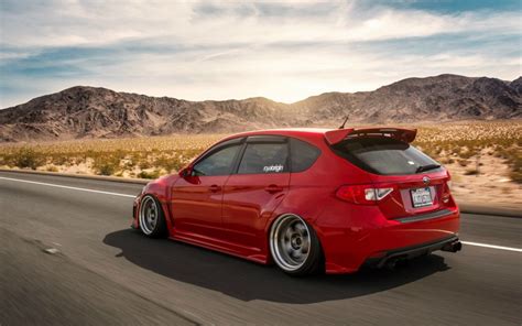 Red 5-door hatchback, Subaru, impreza, car, Subaru WRX STI HD wallpaper ...