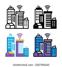 Smart City Icon Set Style Collection Stock Vector (Royalty Free ...