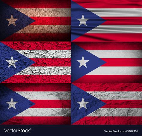 Flag of puerto rico with old texture Royalty Free Vector