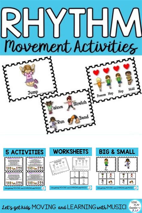 Rhythm Movement Activities: Four Beat Rhythm Patterns, Flash Cards ...