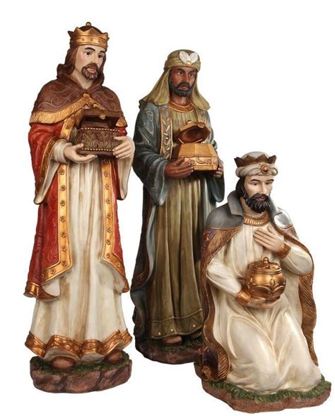 Large Three Wise Man Statue Color Nativity Reyes Magos Figurine 3 Kings ...