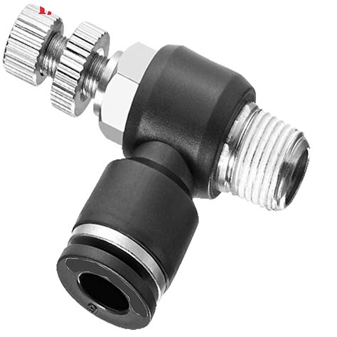 Buy Utah Pneumatic 1/4" od 1/4" Npt Air Flow Speed Control Valve Push ...