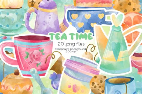 Tea Time Clipart - PNG Files (2754431)