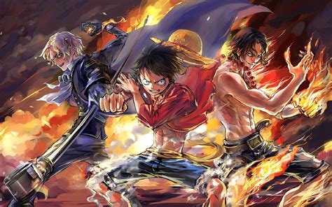 Desktop Wallpaper Ace Luffy One Piece Anime Brothers 4k Hd Image ...