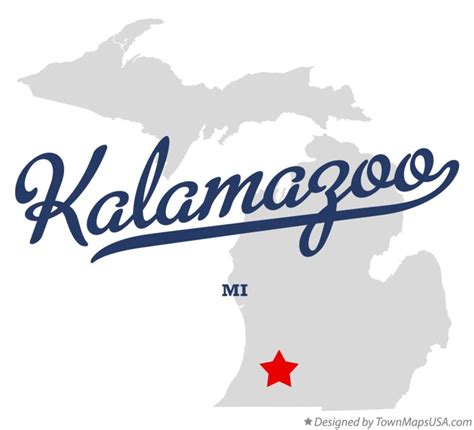 Map of Kalamazoo, MI, Michigan