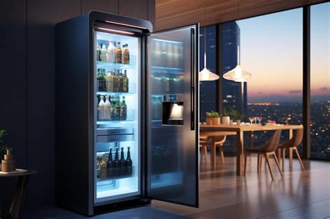 Premium AI Image | A smart refrigerator with a touch screen display a ...