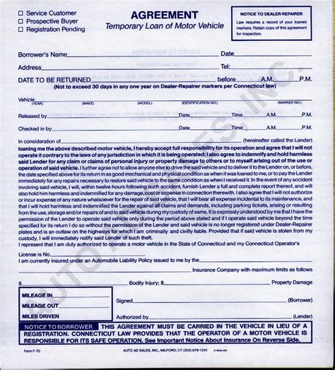 Car Loan Agreement - Free Printable Documents