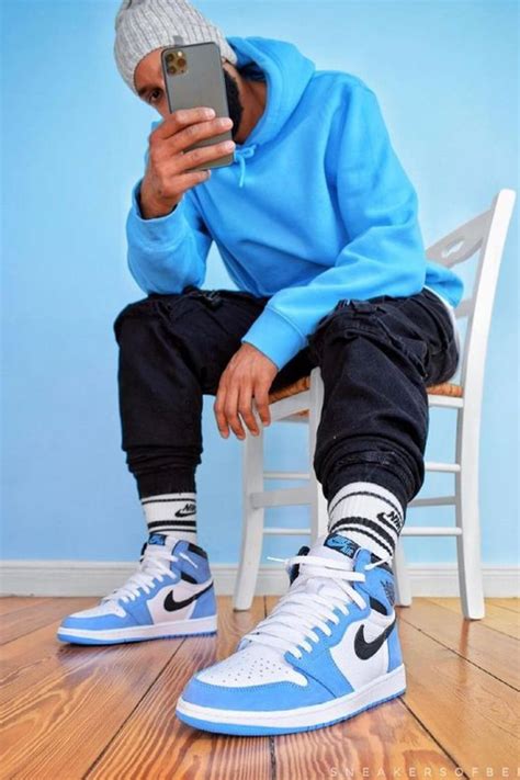 AIR JORDAN 1 RETRO HIGH OG “UNIVERSITY BLUE” | Streetwear men outfits ...