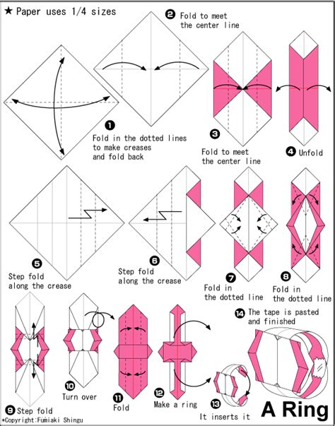 Cute origami ring | Origami ring, Origami easy, Origami paper