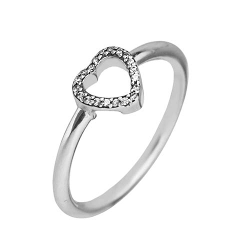 Puzzle Heart Frame Rings with Clear CZ 100% Authentic 925 Sterling ...