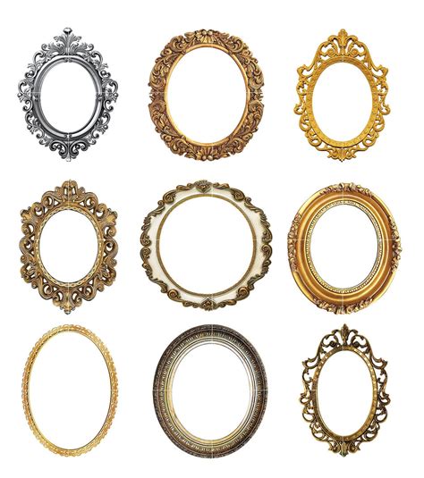 9 Oval Frames PNG Clipart, Instant Download, Commercial Use - Etsy