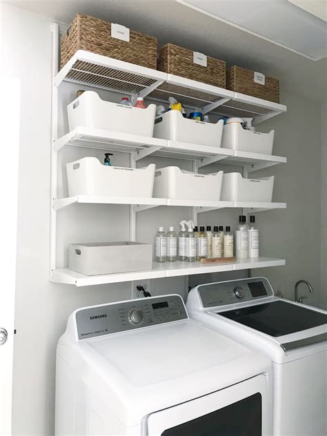 Simple DIY: Updated Shelving for a Small Laundry Room - simply organized