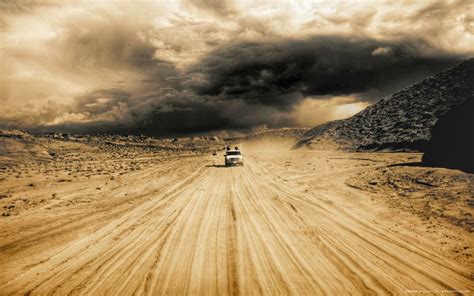 Wallpaper : 2560x1600 px, clouds, desert, nature, rain, road, sand, sky ...