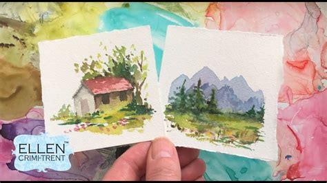 Watercolor Tutorial Landscape Vignettes for Beginners/ Mini Monday ...