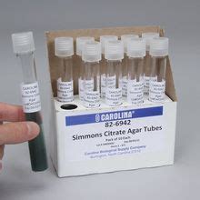 Simmons Citrate Agar, Slant, Prepared Media Tubes, Pack of 10 ...