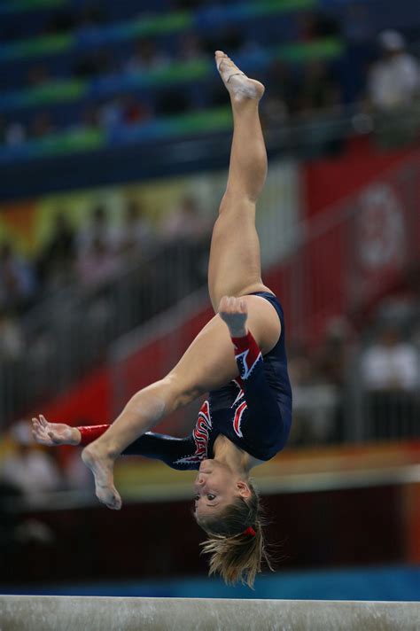 Artistic gymnast Shawn Johnson on the balance beam in 2020 | Olympic ...