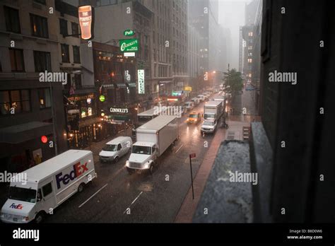 Street in New York in a rainy day Stock Photo - Alamy