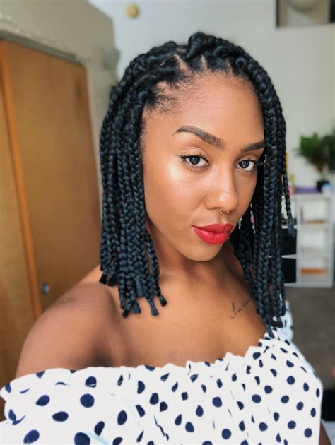 Short box braids #boxbraids #shortboxbraids #naturalhairstyles # ...