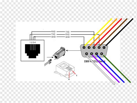 RJ-11 Pinout RS-232 D-subminiature Serial port, wires, angle, text ...