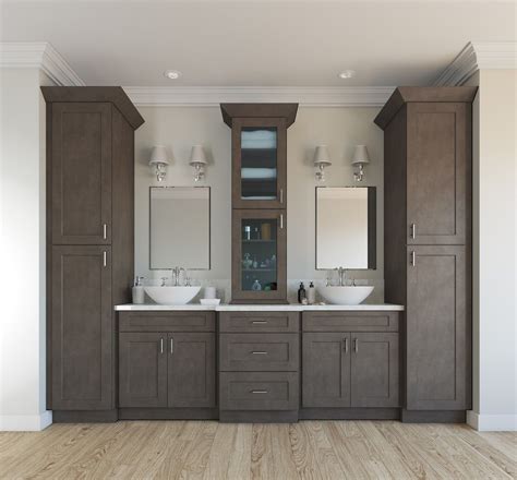 Natural Grey Shaker Pre-Assembled Bathroom Vanities | Bathroom remodel ...