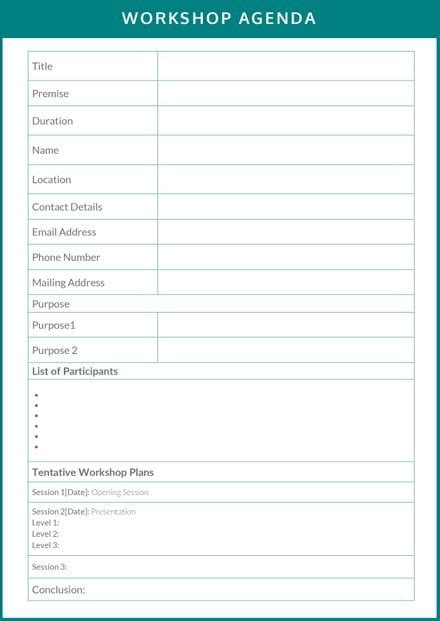 Workshop Agenda Template: Download 65+ Meeting Minutes in Word ...