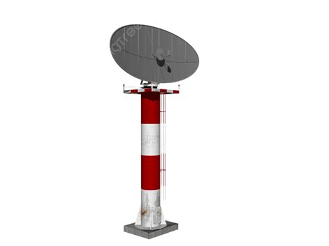 Airport Tower With Radar System Featuring Red And, Metal, Electronics ...