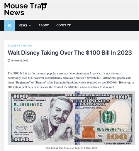 Fact Check: Walt Disney Will NOT Replace Benjamin Franklin On $100 ...