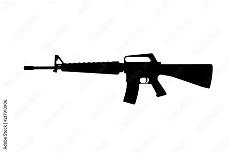 M16 military rifle. Silhouette Stock Vector | Adobe Stock