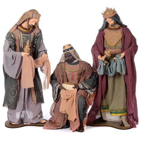 Nativity scene statues Three Wise Men 120 cm purple fabric | online ...