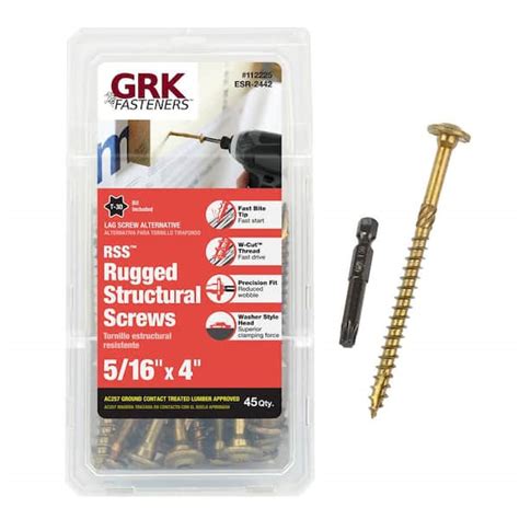 14225 Grk Rss #5/16 X 4 Rugged Structural Screw Handy Pak 25 Screws ...