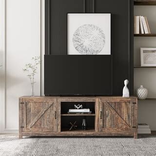 Rustic Farmhouse Style TV Stand with Ample Storage and Durable Design ...