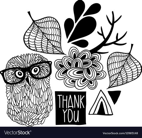 Black and white thankful print Royalty Free Vector Image