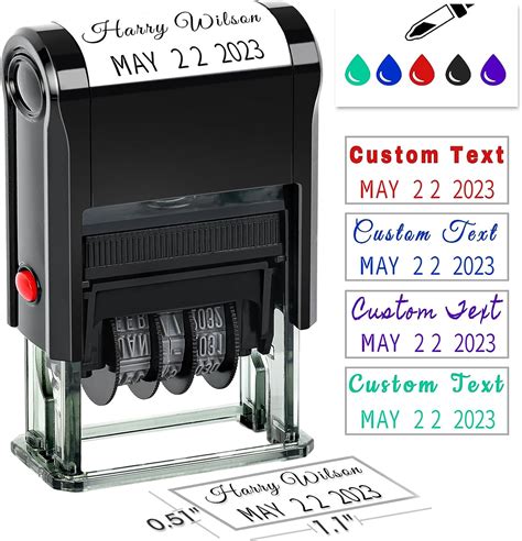 Amazon.com : Toplusesse Custom Date Stamp Personalized Signature Stamp ...