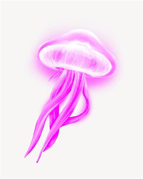 Neon pink jellyfish, animal illustration | Premium Photo Illustration ...