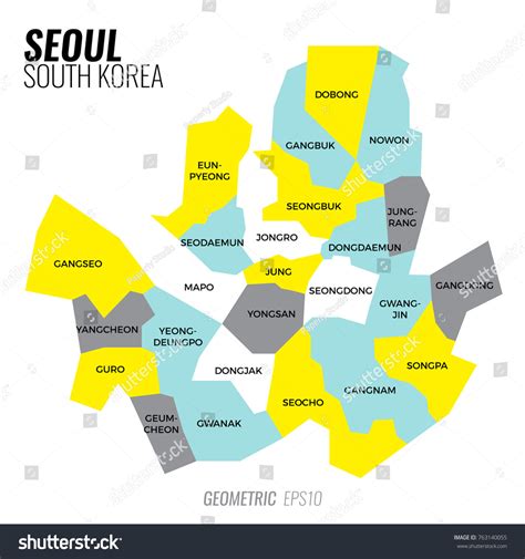 Seoul City Map Flat City Graphic: เวกเตอร์สต็อก (ปลอดค่าลิขสิทธิ์ ...