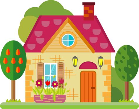 cute colorful house clipart transparent - Clipart World | Cartoon house ...