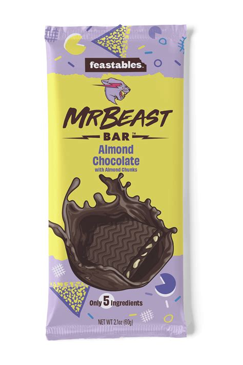 Feastables MrBeast Almond Chocolate Bar, 2.1 oz (60g), 1 bar - Walmart.com