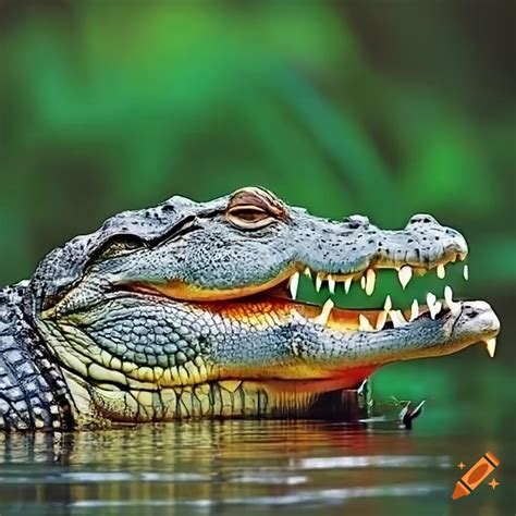 Crocodiles in the amazon river on Craiyon