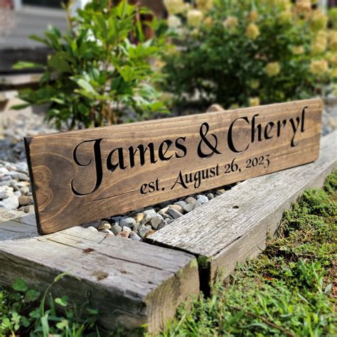 Custom Engraved Signs, Engraved Wood Sign, Rustic Decor, Wedding Name ...