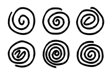 Set of swirling circles. Swirling grungy elements 21821323 Vector Art ...