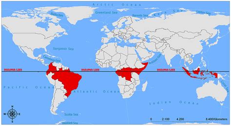 Equator Line/Countries on the Equator | Mappr