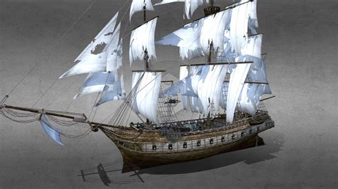 Clipper sailing ship - 3D model by chermandirkun [b47e7c2] - Sketchfab