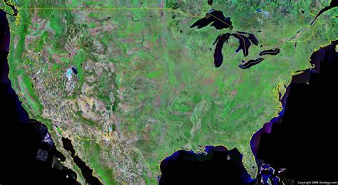 United States Map and Satellite Image